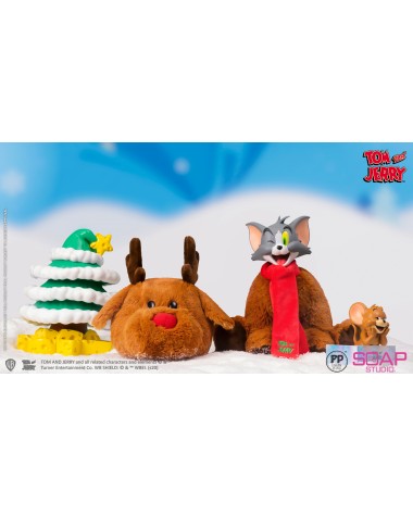貓和老鼠 - 毛絨聖誕馴鹿公仔 
